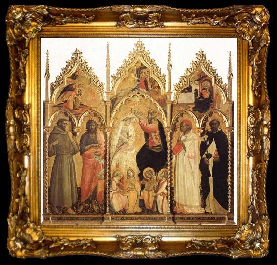 framed  Giovanni dal ponte The Coronation of the Virgin with Four Angel Musicians,and SS.Francis and John the Baptist,ivo and Dominic, ta009-2